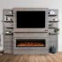 Modern Flames SPS-60B-AFWS Spectrum 60-Inch Linear Electric Fireplace with Fireplace Wall