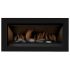 Sierra Flame BENNETT-45 45-Inch Bennett Direct Vent Built-In Linear Gas Fireplace with Black Reflective Fireglass and Rock Media Set
