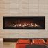 White Mountain Hearth DVLL60BP90N Boulevard Direct Vent Linear Fireplace with Ridgeback Corrugated Liner and Copper Reflective Crushed Glass Lifestyle