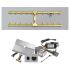 Firegear FG-LOF-BHFAWF Pro Series Line of Fire Electronic Ignition Gas Fire Pit Burner Kit with Flat Pan & Brass H-Shaped Burner