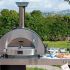 Alfa FXCL-2P-GGRA-U-BF-2P-NER 2 Pizze 38-Inch Gas Pizza Oven on Black Cart, Ardesia Gray