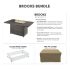 The Outdoor GreatRoom Company Brooks Gas Fire Pit Table, Cover and Wind Guard Bundle