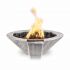 TOP Fires by The Outdoor Plus OPT-24RWGFW Cazo 24-Inch Round Wood Grain Concrete Gas Fire & Water Bowl
