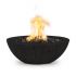 TOP Fires by The Outdoor Plus OPT-27RWGFW-EBN-NG Sedona 27-Inch Round Wood Grain Concrete Fire & Water Bowl, Ebony, Match Light, Natural Gas