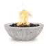 TOP Fires by The Outdoor Plus OPT-27RWGFW-IVY-NG Sedona 27-Inch Round Wood Grain Concrete Fire & Water Bowl, Ivory, Match Light, Natural Gas