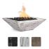 TOP Fires by The Outdoor Plus OPT-24SWGFO Maya 24-Inch Square Wood Grain Concrete Gas Fire Bowl