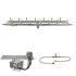 The Outdoor Plus Stainless Steel Linear H-Style Bullet Electronic Ignition Gas Fire Pit Burner Kit with Flat Pan