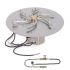 The Outdoor Plus Stainless Steel Bullet Electronic Ignition Gas Fire Pit Burner Kit with Round Flat Pan