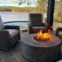 TOP Fires by The Outdoor Plus OPT-SEQLW Sequoia Round Wood Grain Concrete Gas Fire Pit, 16-Inches Tall