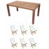Royal Teak Collection P35WH 7-Piece Teak Patio Dining Set with 63-Inch Rectangular Table & Sailmate Folding Chairs, White Sling