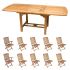 Royal Teak Collection P54WO 11-Piece Teak Patio Dining Set with 96/120-Inch Rectangular Expansion Table & Sailor Folding Chairs