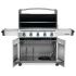 Napoleon Prestige 665 Propane Gas Grill On Cart, Stainless Steel Angled