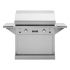 TEC Patio 2 FR Infrared Propane Gas Grill On Stainless Steel Pedestal with Two Side Shelves