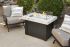 Providence Chat Height Fire Pit Table with White Onyx Top with Optional Glass Guard