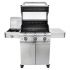Saber R50CC0317 3-Burner Freestanding Infrared Grill with Side Burner on Cast Stainless Cart, 32-Inches