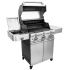 Saber R50CC0317 3-Burner Freestanding Infrared Grill with Side Burner on Cast Stainless Cart, 32-Inches, Propane