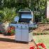 Saber R50CC03173-Burner Freestanding Infrared Grill with Side Burner on Cast Stainless Cart, Grill In Use