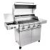 Saber R67SC0017 4-Burner Freestanding Infrared Grill with Side Burner on Stainless Steel Cart, 40-Inches, Propane