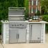 Coyote Ready-To-Assemble 6-Foot Premium Outdoor Kitchen Island with 30-Inch S-Series Gas Grill, 21-Inch Refrigerator & Access Doors (RTAC-G6-P)