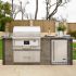 Coyote Ready-To-Assemble 6-Foot Outdoor Kitchen Island with 28-Inch Pellet Grill, 21-Inch Refrigerator & Storage Drawer (RTAC-G6-PW)