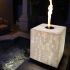Grand Effects SQxxF16 16x16-Inch Square Floor Mount White Quartz Stone Candelere with Electronic Ignition & LED Lights