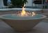 American Fire Glass Round Stainless Steel Fire Pit Installed in Concrete Bowl