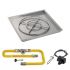 American Fire Glass Spark Ignition Fire Pit Kit, Square Bowl Pan, 30 Inch Pan/24 Inch Burner, Natural Gas (NG)