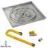 American Fire Glass Match Light Fire Pit Kit, Square Bowl Pan, 36 Inch Pan/30 Inch Burner, Natural Gas (NG)