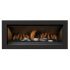Sierra Flame STANFORD-55G-DELUXE 55-Inch Stanford Direct Vent Built-In Linear Gas Fireplace with Black Reflective Fireglass and Rock Media Set