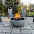 HPC Fire 35-Inch Round Powder Coated Aluminum Gas Fire Bowl