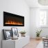 Amantii SYM-SLIM Symmetry Series Extra Slim Built-In Smart Electric Fireplace with Black Powder Coated Surround & Remote