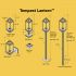 Tempest Torch Gas Lantern Torch Head with Pillar Mount Assembly