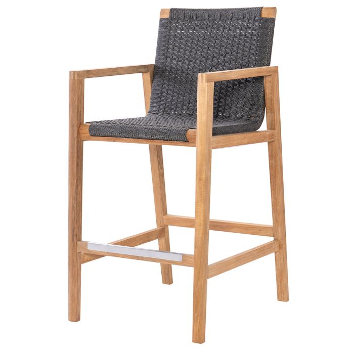 Royal Teak Collection ADBC-G Admiral Bar Chair, Charcoal