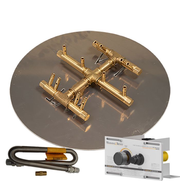 Crossfire by Warming Trends Mercury Flame Sensing Spark Ignition Round  Tree-Style Brass Fire Pit Burner Kit