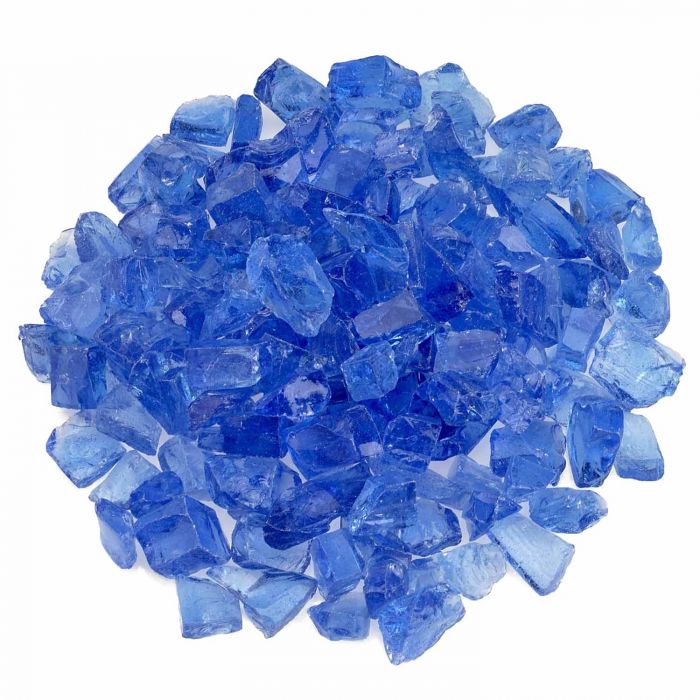 American Fire Glass 10-Pound Recycled Fire Glass, 3/4 Inch, Light Blue