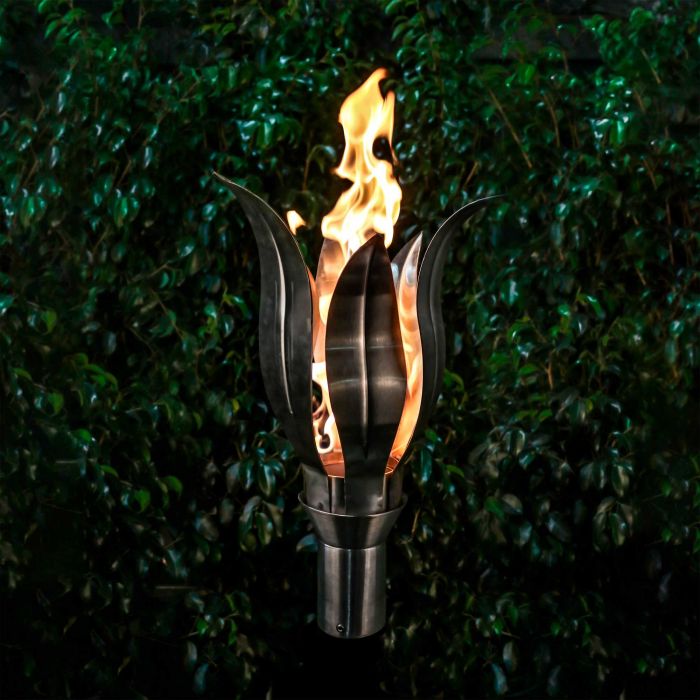 TOP Fires by The Outdoor Plus OPT-TCH8SS Flower TopLite Torch with Stand