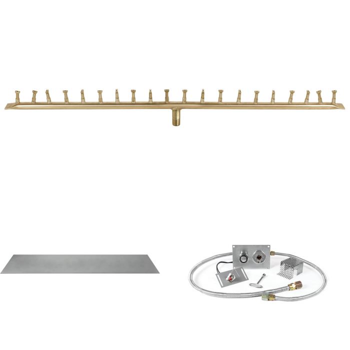 The Outdoor Plus Brass Linear Bullet Spark Ignition Gas Fire Pit Burner Kit