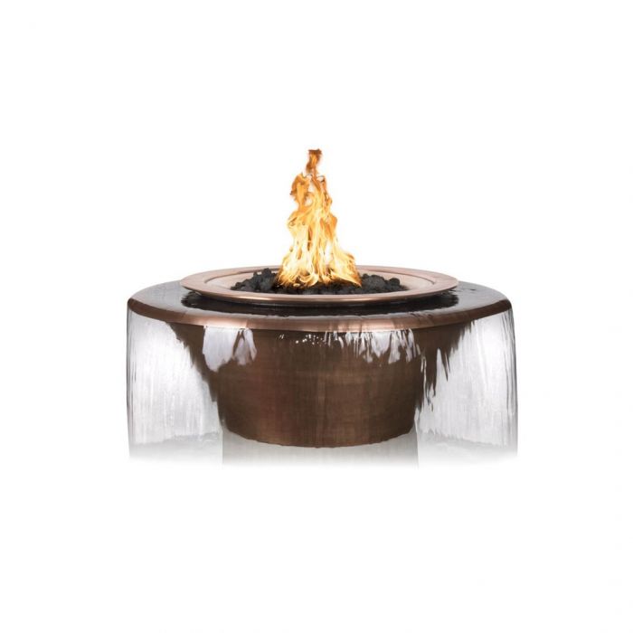 TOP Fires by The Outdoor Plus Cazo Round 360 Copper Gas Fire and Water Bowl