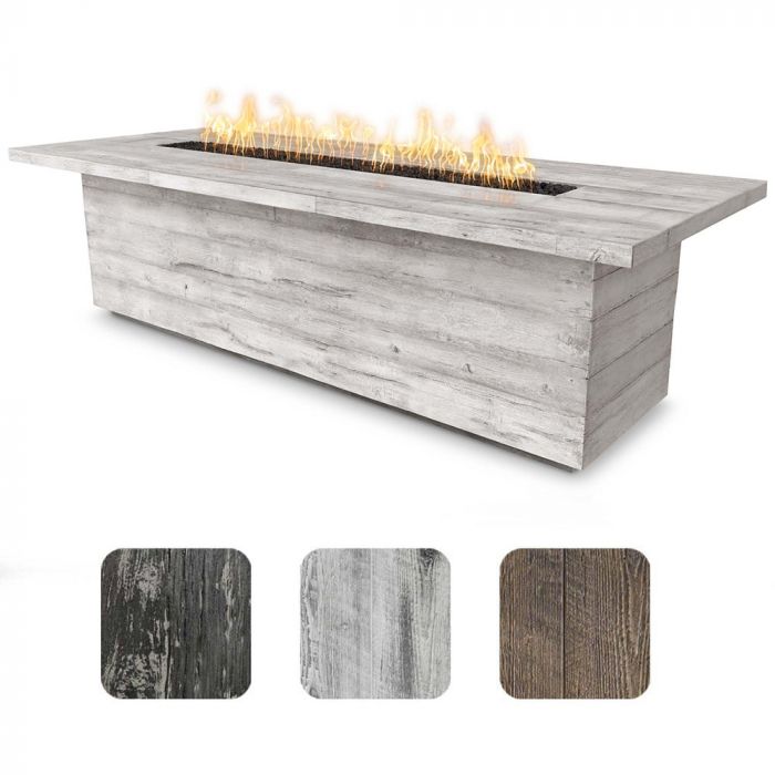 TOP Fires by The Outdoor Plus OPT-LGNGF120x Laguna Wood Grain Fire Pit, 120x60-Inches
