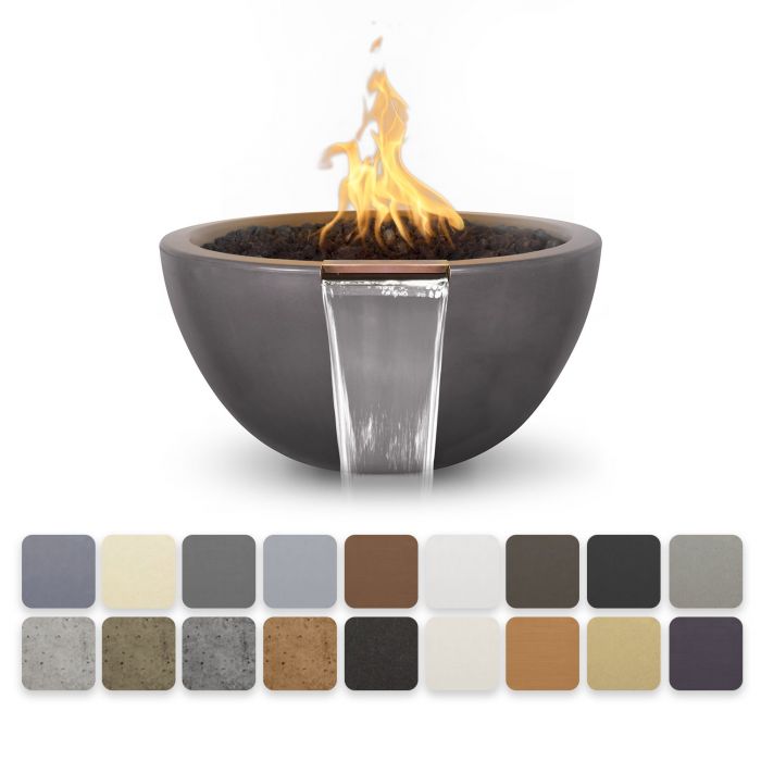 TOP Fires by The Outdoor Plus Luna Round Concrete Gas Fire and Water Bowl