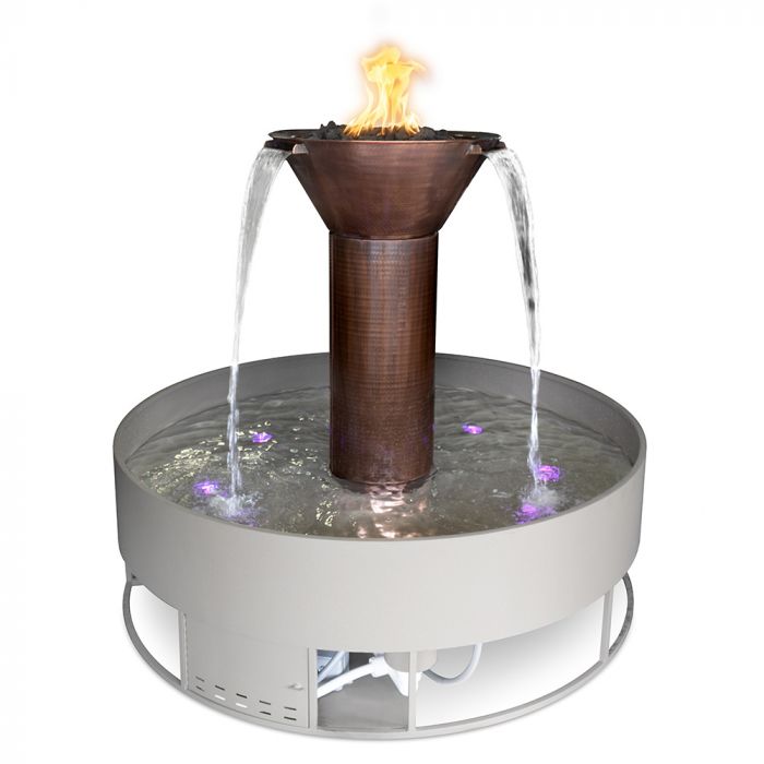 TOP Fires by The Outdoor Plus Olympian Round Copper 3-Way Fire and Water Bowl