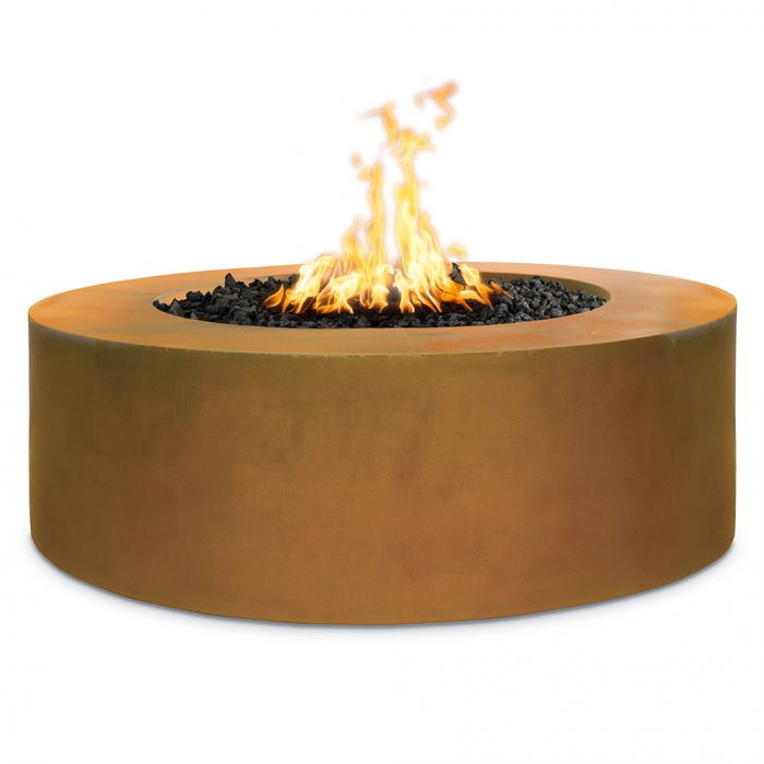 TOP Fires by The Outdoor Unity 48x24-Inch Round Corten Steel Gas Fire Pit