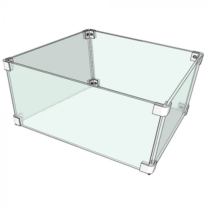 The Outdoor Plus OPT-WG-2828 Square Tempered Glass Wind Guard, 28x28x1/4-Inch