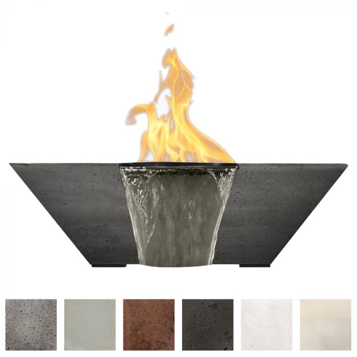 Prism Hardscapes PH-439-FWB Lombard Concrete Gas Fire and Water Bowl, 29x29-Inch