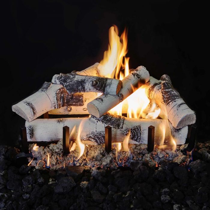 Grand Canyon Quaking Aspen Vented Gas Log Set with Stainless Steel Burner