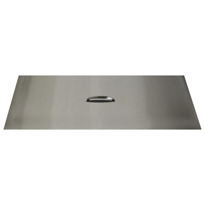 The Outdoor Plus OPT-RC1052 Brushed Stainless Steel Rectangle Fire Pit Cover, 52x10-Inch