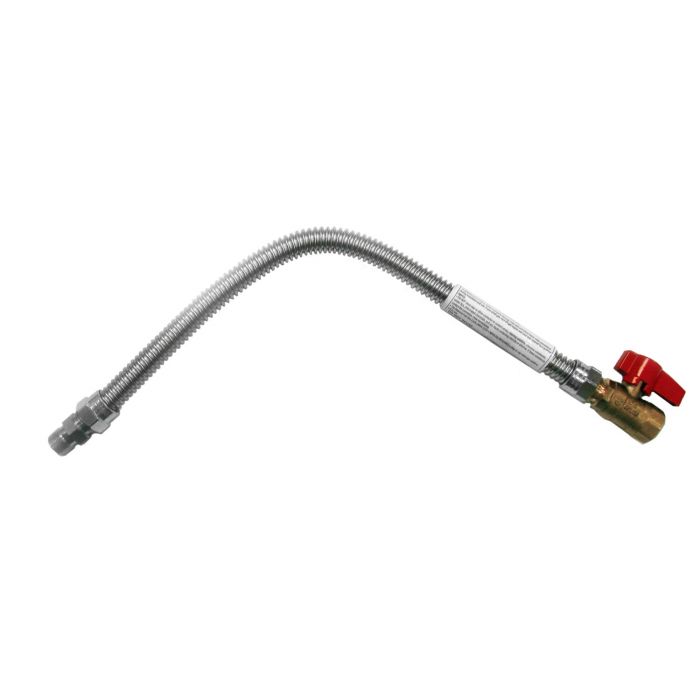 HPC Fire SSC-OOV Stainless Steel Gas Flex Line with On/Off Valve, 3/8-Inch ID with 1/2-Inch FIP x 3/8-Inch MIP Fittings