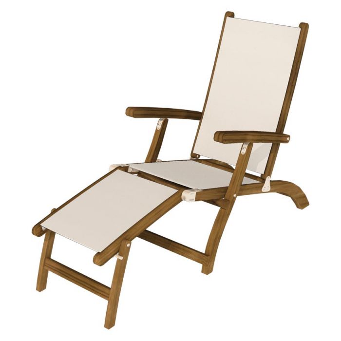 Royal Teak Collection STSL Teak Lounging Steamer Sling Chair