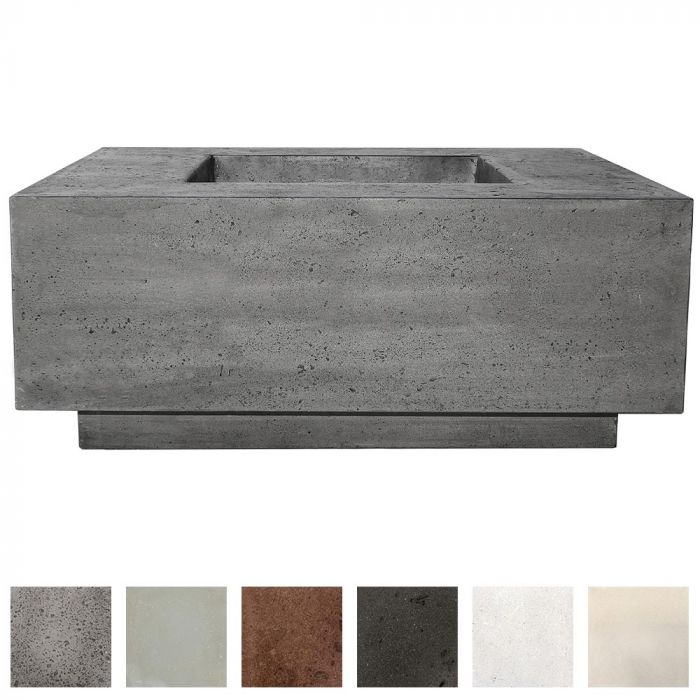 Prism Hardscapes Tavola 42 Concrete GAS Fire Pit, Propane, Ultra White | Size: 42x42 Inches by Spotix