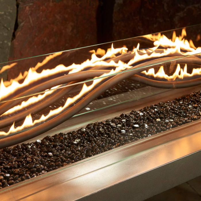 The Outdoor GreatRoom Company WV-56 Black Linear Wave Gas Fire Pit Burner, 56-Inch